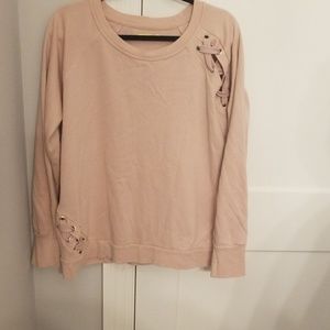 Pink shoe lace sweater